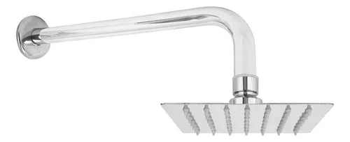 comprar Ducha Cabezal Cuadrado 20cm Brazo Caño Inoxidable 40cm 1\u002F2''