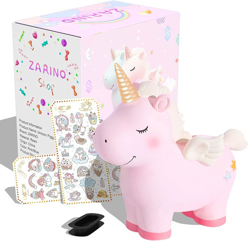 Hucha Extra Grande De Unicornio Para Niñas Con Tapón ...