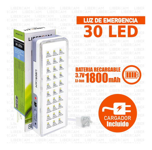 Imagen 6 de 12 de Luz De Emergencia Slt 30 Leds Slt 15 Hs Autonomía Color Blanco