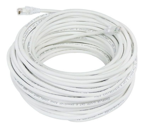 Cabo Rede Furukawa Crimpado Rj45 Cat6 Gigabit Branco 25 Mts