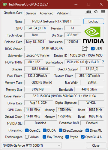 Placa De Vídeo Rtx 3060 Ti Zotac Twin Edge 8gb (Usado)