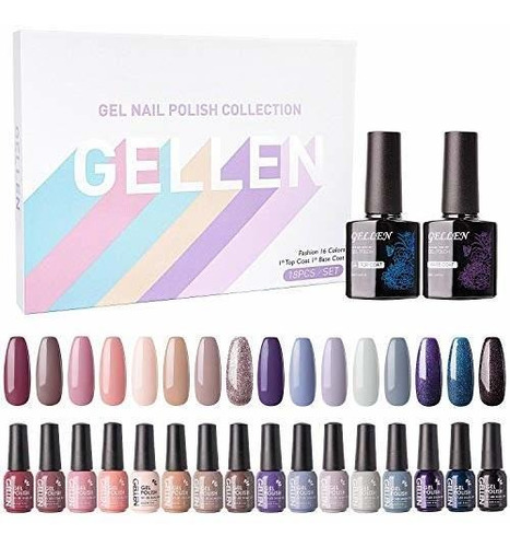 Gellen Gel Pulido De Uñas Kit 16 Colores - Con Capas Jpwqb