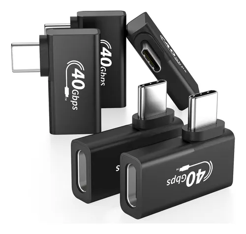 Adaptador Usb C 4 En Ngulo Recto, Hasta 40 Gbps