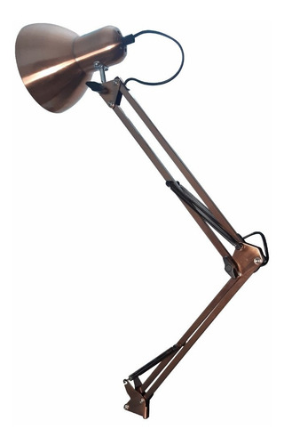 Lampara De Mesa Escritorio Brazo Flexible Tipo Prensa Cobre
