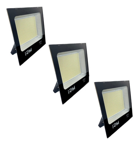 Pack 3 Foco 400w Reflector Led Luz  Exterior Ip66 Montable