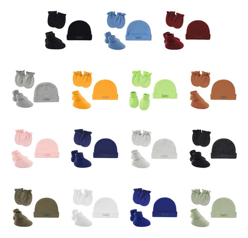Juego De Gorro Y Guantes De Algodón Para Recién Nacido