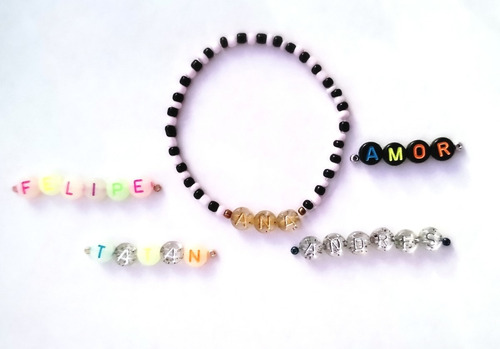 Pulseras O Manillas Personalizadas (nombre, Pareja O Kpop)