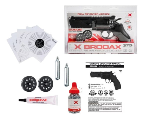 Umarex Revolver Brodax Co2 4.5mm Bbs Metal Negro Xchws P