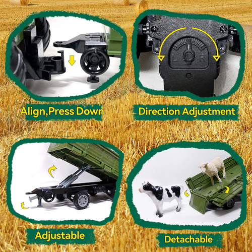 Tractor De Control Remoto Juguete Granja Para Niños 3 Años Color Personaje