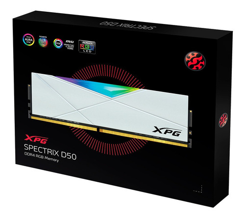 Ram Adata Ddr4 3200mhz 16gb 2x8 Spectrix D50 Blanca Rgb