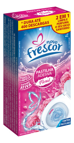 Detergente Pastilha Adesiva 10g Caixa Com 3 Un Novo Frescor