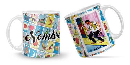 Taza Lotería Mexicana Con Nombre Personalizado Varios Diseño