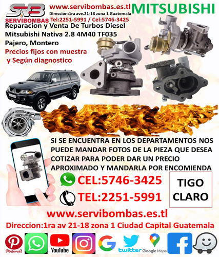 Venta De Turbos Mitsubishi Montero ,nativa 2.8 4m40,4m41