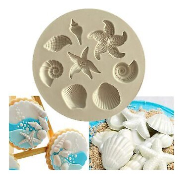 Calidaka Seashell Sea Shell Fondant Mold, Round Silicone Ssb