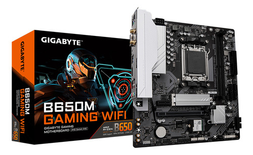 Placa Mãe Gigabyte B650m Gaming Wifi Amd Am5 Ddr5 Matx Ryzen Cor Branco