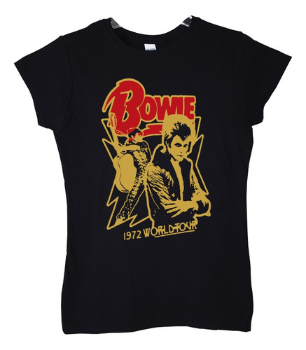 Polera Mujer David Bowie 1972 World Tour Pop Abominatron