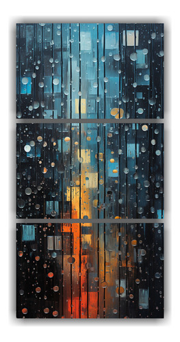 45x90cm Cuadros Abstractos: Diseño Moderno Día Lluvioso