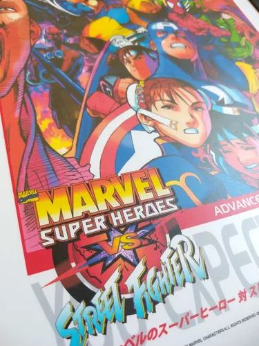 Quadro Marvel Vs Street Fighter Arcade Capcom Retro A3 33x45