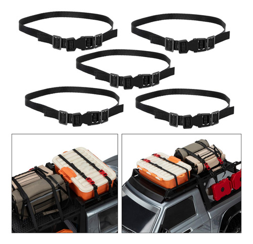 2 X 5 Uds Rc Coche Techo Portaequipajes Cuerda Para Scx10