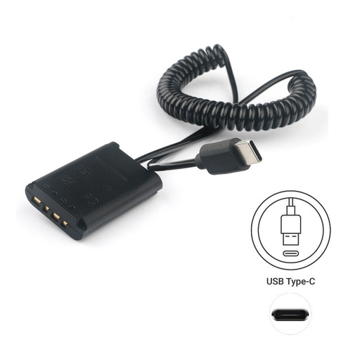 Adaptador Dummy Pd Dk-x1 Bateria Sony Np-bx1 Espiral Usb-c Cor Preto