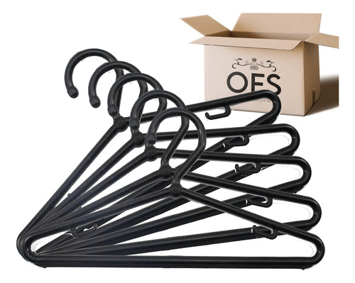 Cabide Atacado Plástico Preto Fixo Grosso Bola Kit 50 Peças