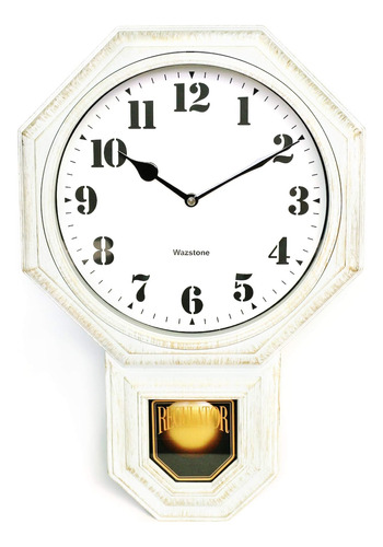 Mini Reloj De Pared De Péndulo Antiguo Blanco, Textura Vinta