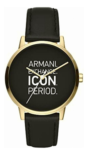 Reloj Armani Exchange Ax2741 Cayde De Piel En Color Negro