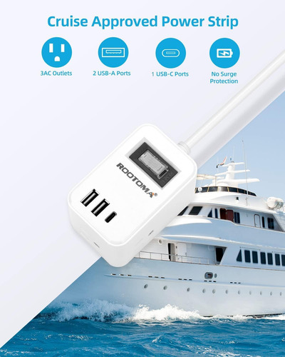 Adaptador De Enchufe De Viaje Rootoma Tipo E F Con 3 Usb Par