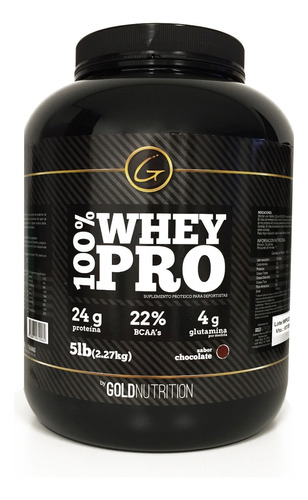 Proteina 100% Whey Pro 5lb Chocolate Gold Nutrition