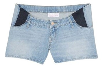 Short De Jean Materno De Dama Con Cintura Ajustable De Mujer