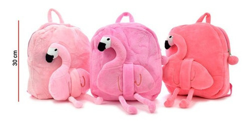 Mochila Flamenco Rosado De Peluche Phi Phi Toys 30 Cm