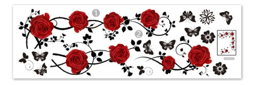 O Impresión De Pegatinas Decorativas De Color Rojo Rosado