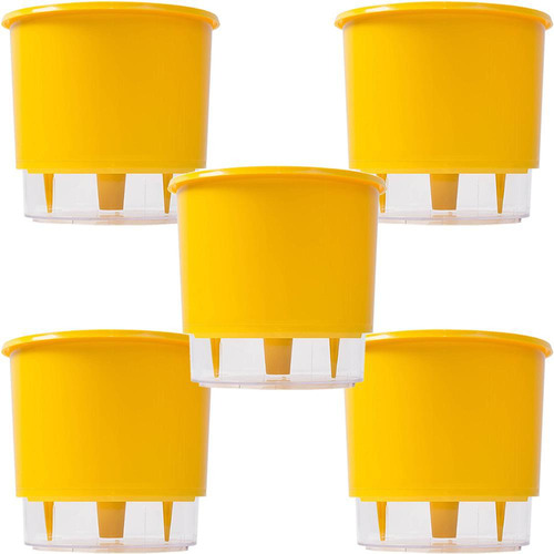 Vaso Raiz Autoirrigavel 16x14 Amarelo Cultivar Plantar 5 Un