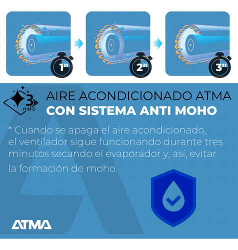 Aire Acondicionado Split Inverter Atma Aih12dcw-21acl Frío Calor 12000btu