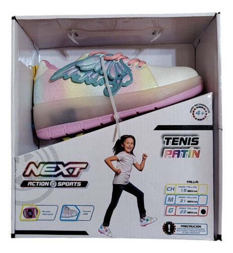 Tenis Patines Next Action Sports Con Luz Led Talla 23 23 2.6 Cm Multicolor