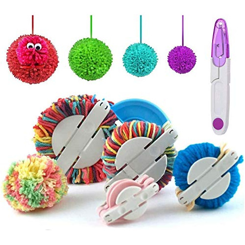 Pom Pom Maker - Juego De 4 Herramientas Para Hacer Pomp...