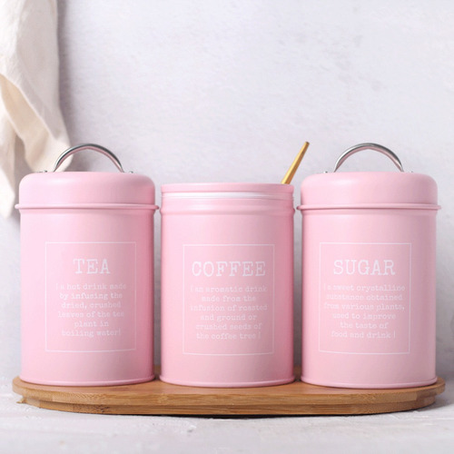 3 Piezas De Botes De Hierro Latas De Cocina, Café, Té,
