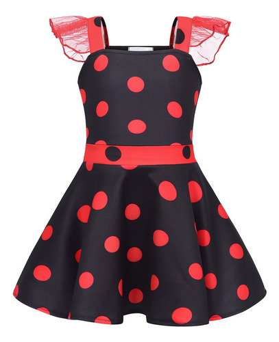 2024 Vestido Tirantes Miraculous Ladybug Niñas Cosplay Halloween