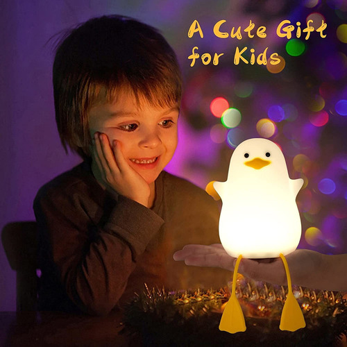 Luz Nocturna Para Guardería, Bonita Lámpara De Pato De Silic
