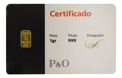 Lingote De Oro De 1gr Certificado