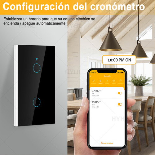 Merion Interruptor Inteligente Touch Wi-fi De 2 Vías Sin Neutro Color Negro Corriente Nominal 10 A Voltaje Nominal 110v