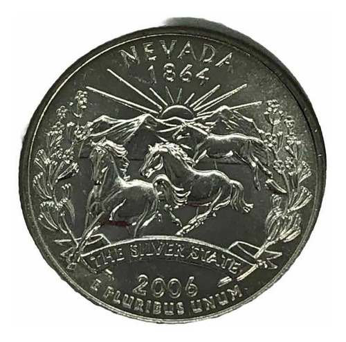 Moneda 25 Centavos De Usa Estado Nevada Año 2006-d (Usado)