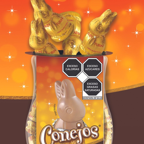 Conejos - Turin - Chocolates (vitrolero) - 30pzas - 600gr.