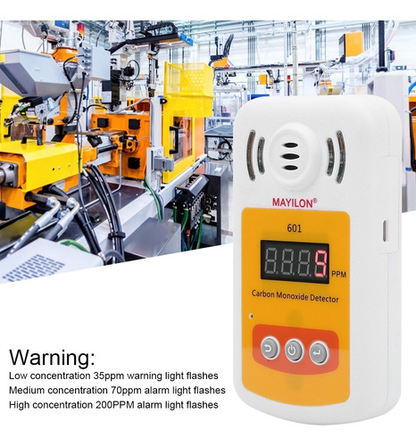 Medidor Detector De Monoxido De Carbono Fugas Gas Con Alarma