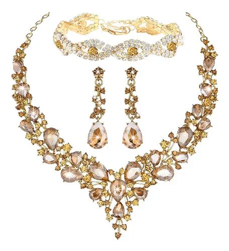 comprar Conjunto De Joyas Para Mujer Collar Y Aretes Y Pulsera