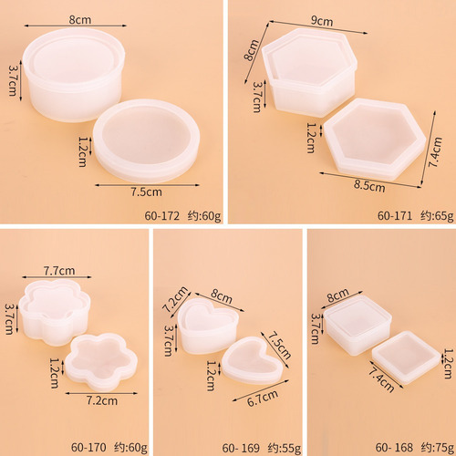. 4 Piezas Molde De Silicona De Resina For Hacer Joyero Diy