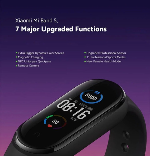 Xiaomi Mi Band 5 Smart Band Bluetooth 5.0 Original Cargador
