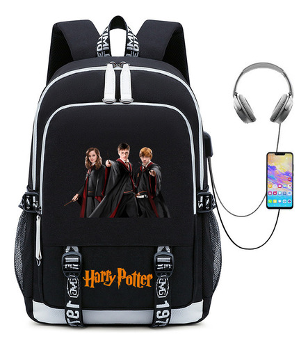 Mochilas Escolares Impermeables Harry Potter Puerto Usb