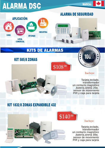 Imagen 3 de 4 de Kit Alarma Para Casa Dsc 1832 Alarma Antirrobo Alarma Dsc
