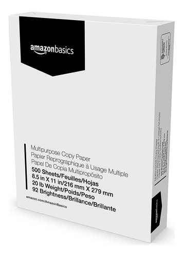 Amazon Basics Papel Multiusos Para Impresora De Copias, 8.5